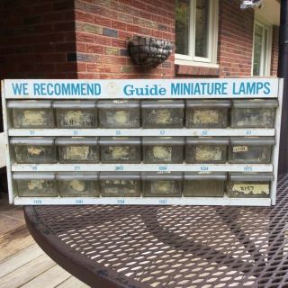 Ac Guide 1960’s Automotive Light Bulb Display Cabinet - 18 Drawers