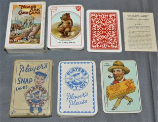 Two Packs Of Vintage Playing Cards,  Players Snap Cards And Noah 