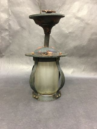 Antique Arts And Crafts Copper Lantern