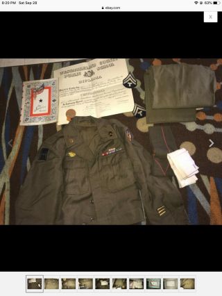 Authentic World War 2 U.  S Army Uniform With Hat - Identified