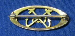 Pre - WWII Solid 10K Gold Navy Naval Boatswain Home Front Sweetheart Pin 2