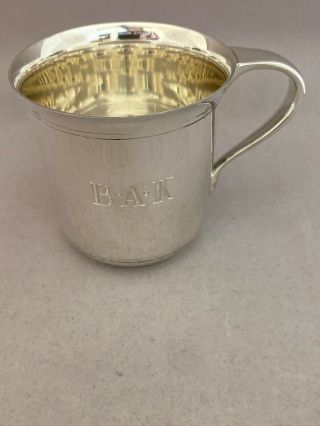 Authentic Tiffany & Co 925 Heavy Sterling Silver 28059 Baby Cup Engraved