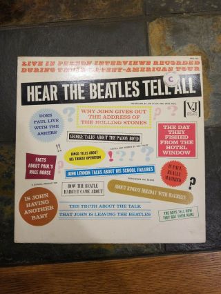 Hear The Beatles Tell All Veejay Pro - 202 Vj 1st Pressing W/ Picture Sleeve