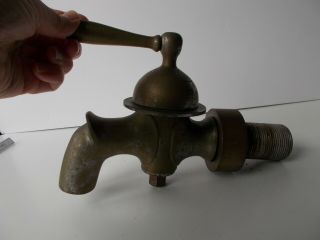 Large Antique Solid Brass Faucet Tap - Late 18th Century