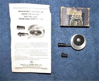 Vintage Brown & Sharpe Speed Indicator (rpm Gauge) - Made In Usa
