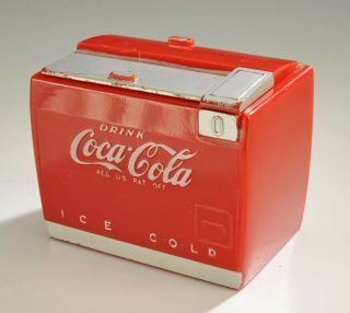 1950 Coca Cola Salesmans Sample Music Box Cooler Machine Soda Fountain Sign Work