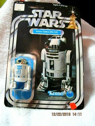 Rare 1977 Kenner Vintage Star Wars R2 - D2 12 Back Card Nip
