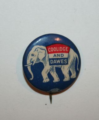 1924 Coolidge And Dawes President Campaign Button Political Pinback Pin Election