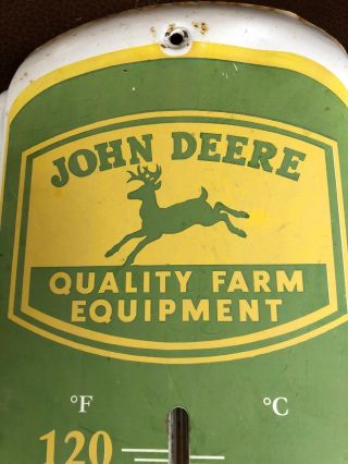 Vintage John Deere Quality Farm Equipment Metal Thermometer 27 