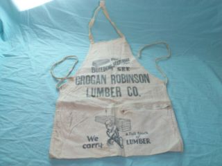 Vintage Grogen Robinson Lumber Co.  Apron With Zipper Pocket