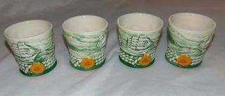 Vintage 1998 Set Of 4 Ceramic Cutty Sark Scotch Whiskey Drink Cups Glasses Ships