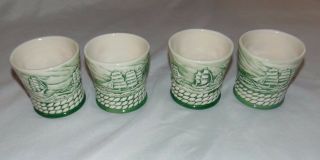 Vintage 1998 Set of 4 Ceramic CUTTY SARK Scotch Whiskey Drink Cups Glasses SHIPS 2