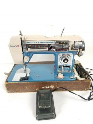 Vintage Morse Fotomatic Iv 4400 Sewing Machine With Case