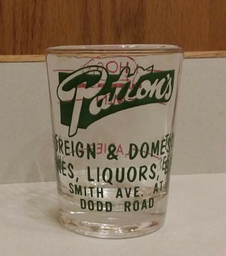 Vtg Advertising Shot Glass Patton 