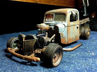 1/24 Diecast 1940 Ford Rat Rod Road Rats Pickup Truck.  Barn Find Custom Made