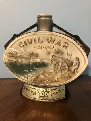 Vintage 1961 Jim Beam Civil War Centennial 1861 - 65 Whiskey Bottle Decanter