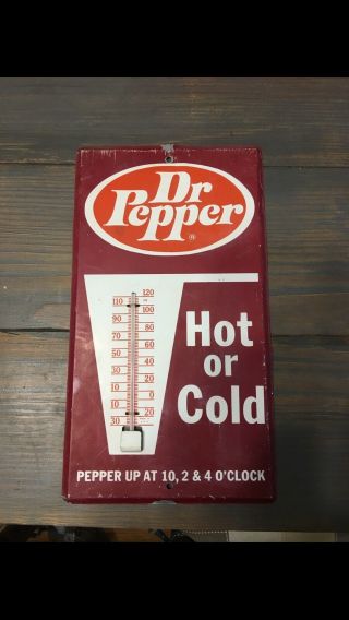 Vintage Dr.  Pepper Advertising Sign Thermometer
