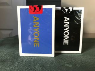 2 Decks Of Anyone Worldwide Cap Logo Playing Cards (1) Black & (1) Blue
