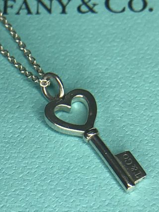 Tiffany & Co Sterling Silver Key Pendant Necklace