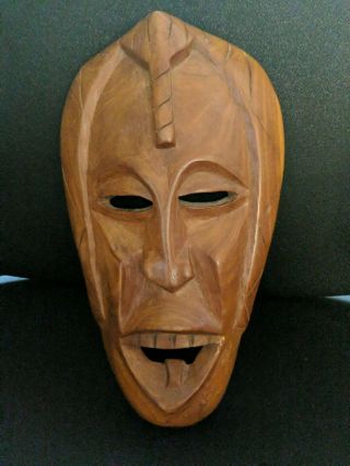 Tribal African Face Mask Wood Carving - Hand Carved Wall Hanger