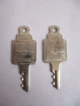 2 Vtg Amelia Earhart Luggage Keys 2086