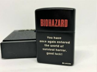 Rare Zippo Limited Edition Biohazard " You Have Once Again " Resident Evil Lighter