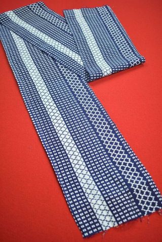Bm24/50 Vintage Japanese Fabric Cotton Antique Boro Patch Indigo Blue 66.  1 "
