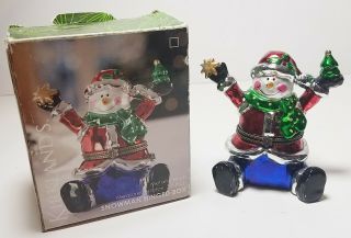 Kirkland Snowman Hinged Trinket Box Christmas Holiday Ornament Gift Collectible