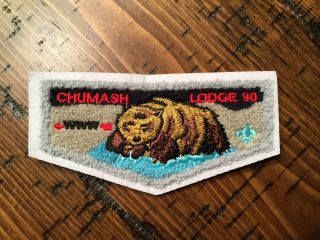 Chumash Oa Lodge 90 Chenille Scout Flap Patch