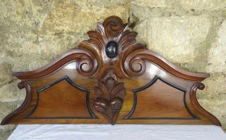 34 " French Antique Pediment Hand Carved Architectural Walnut Wood Crest Fronton