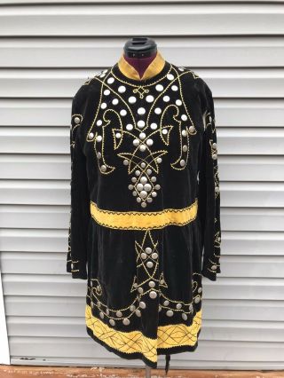 Antique Odd Fellows Black Velvet Robe Armor Bearer Regalia Medieval Costume