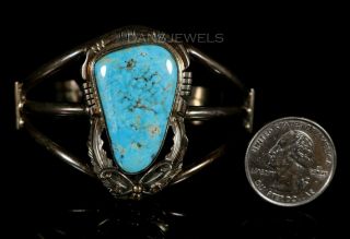 Vintage Old Pawn Navajo Sterling Silver And Turquoise Bracelet