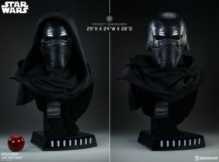 30 " Sideshow Star Wars Tfa First Order Kylo Ren 1:1 Life Size Bust Statue