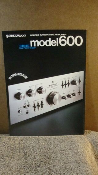1970s Kenwood Model600 Model 600 Amplifier 5 Page Pamphlet With Specs