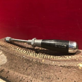 Vintage Craftsman Dd 9 - 4221 Usa Push Drill With 8 Bits Garage Shop Tool Low Bid