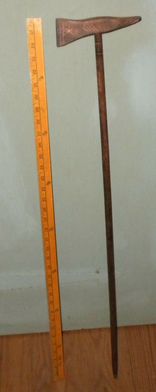 vintage i.  o.  o.  f.  odd fellows wooden cane or walking stick in paint 2