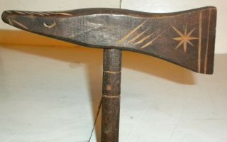 vintage i.  o.  o.  f.  odd fellows wooden cane or walking stick in paint 3