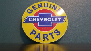 Vintage Chevrolet Porcelain Gas Parts Dealer Automobile Service Station Sign