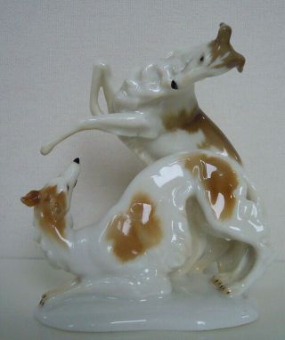 Old Hutschenreuther - Rosenthal Porcelain Figurine Borzoi Russian Wolfhound Tutter