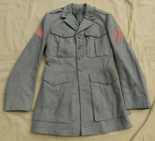 Wwii / Ww2 U.  S.  Marine Corps,  Enlisted Marine Service Coat,  Size 5l,  Dated 1944,