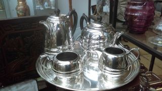 Art Deco Walker & Hall Silver Plate Tea Service