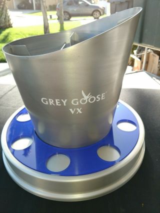 Grey Goose Vx Led Stainless Steel Ice Bucket With 360 Shot - Glass Holder