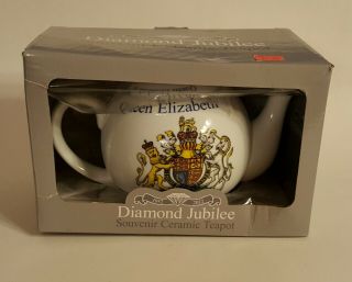 Diamond Jubilee Souvenir Ceramic Teapot 1952 - 2012 Queen Elizabeth Ii