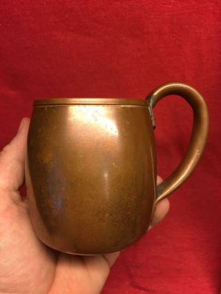 Vintage West Bend Solid Copper Metal Coffee Cup Mug Handle Whiskey Plain