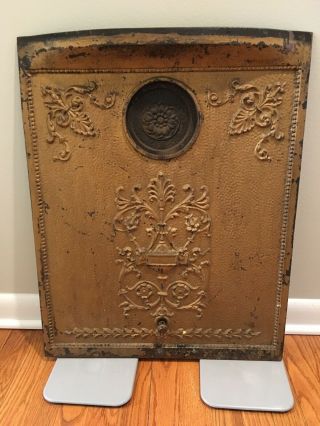 Antique Cast Iron Fireplace / Wood Burning Stove Cover