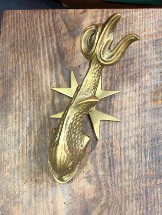 Sea Monster Beast Fish Koi Brass Bronze Door Knocker Abela&sons Malta Hand Made