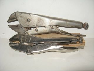 2 Vintage Craftsman Vise Grip Style Pliers - 9 " & 7 " - Good Shop Tools - Usa