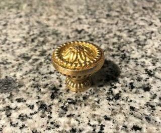 Sherle Wagner Gold Plated Cabinet Pull Knob Ribbon And Reed - 11 Knobs