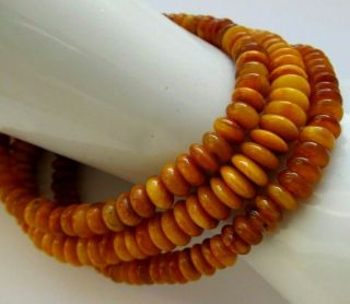 3 Old Natural Baltic Amber Beads Bracelets
