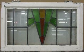 Mid Sized Old English Leaded Stained Glass Window Geometric 26 " X 15.  25 "